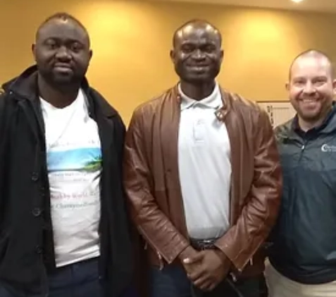 Three male smiling