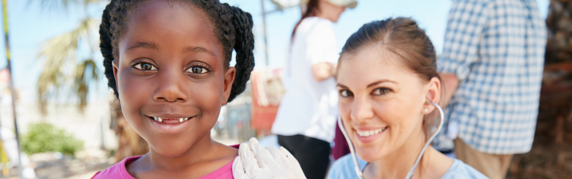 health professional woman and a girl