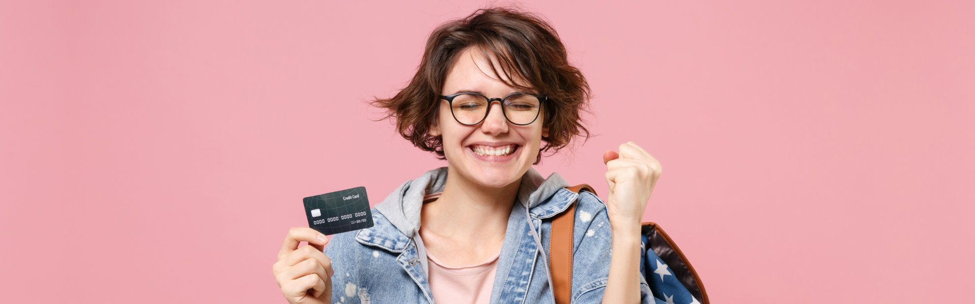 woman with card